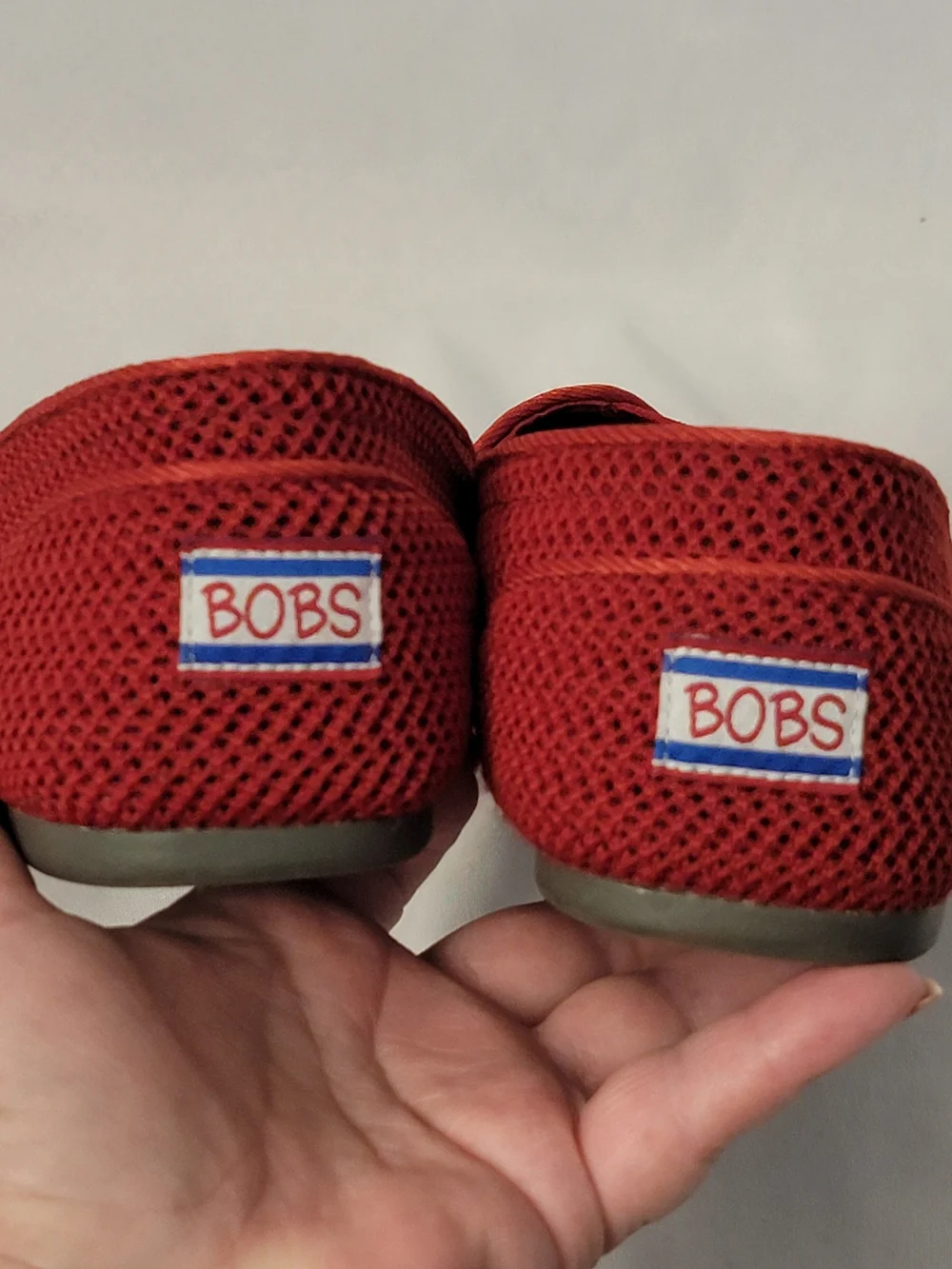 Skechers BOBS Red Knit Slip-On Flats Size 10